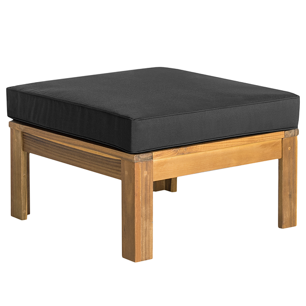 Loungehocker LEXI - Webstoff / Akazie massiv - Anthrazit