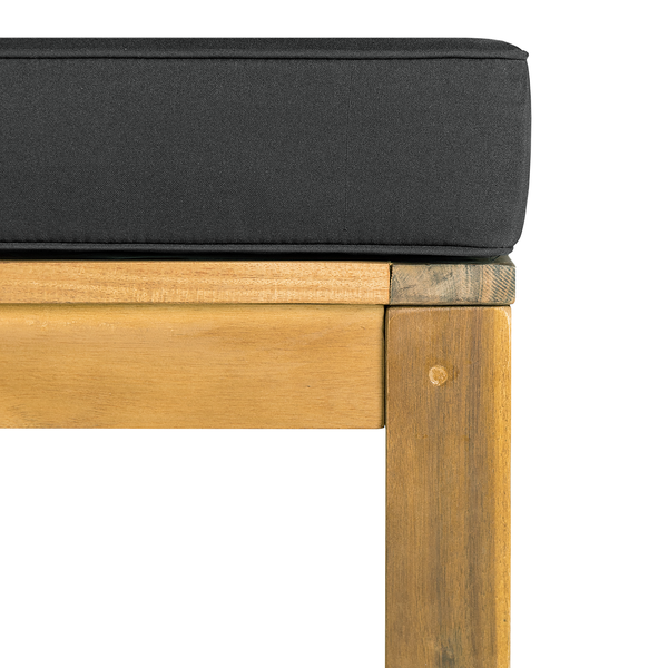 Loungehocker LEXI - Webstoff / Akazie massiv - Anthrazit