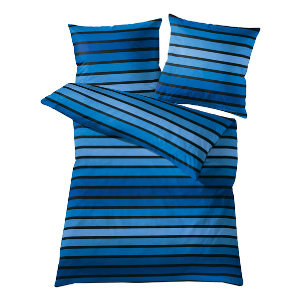 Bettwäsche Neapel - Baumwollstoff - Dunkelblau - 135 x 200 cm + Kissen 80 x 80 cm