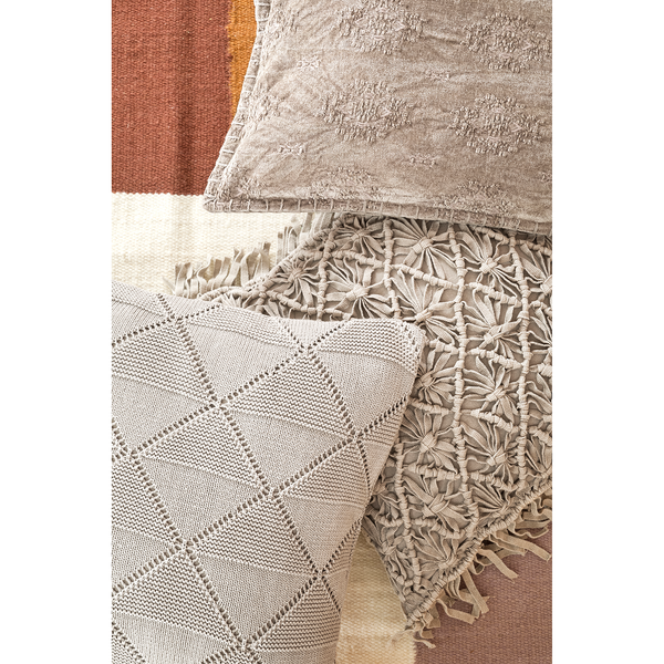 Kissenbezug Purl - Mischgewebe - Taupe