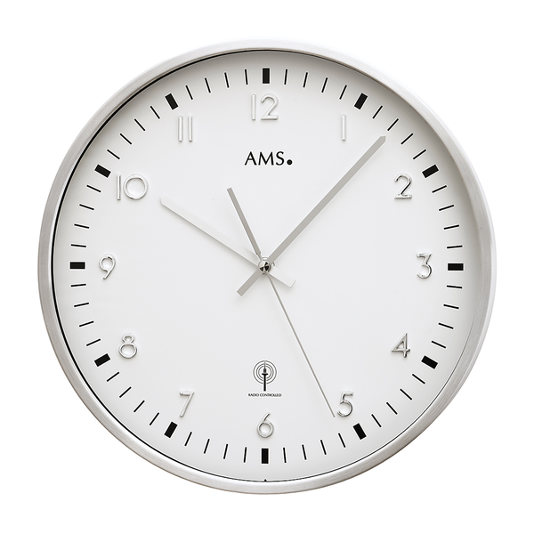 Wanduhr Con Con - Funk - Silber / Weiß - Durchmesser: 32 cm