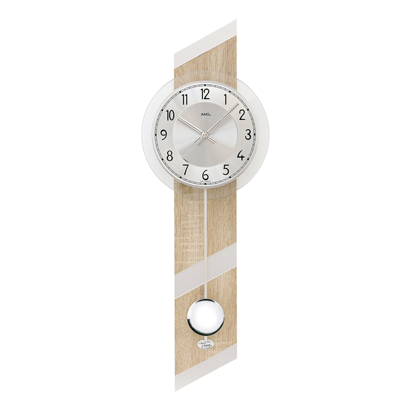 Pendelwanduhr Junin - Quarz - Braun / Silber