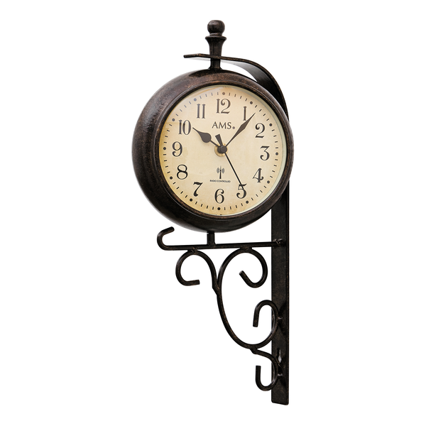 Wanduhr Sonderso - Funk - Dunkelbraun / Beige