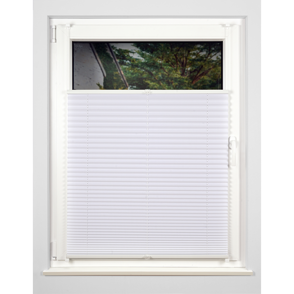 Plissee Klemmfix free - Polyester / Aluminium - Weiß - 75 x 130 cm