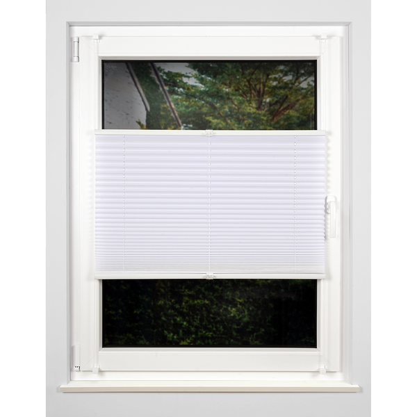 Plissee Klemmfix free - Polyester / Aluminium - Weiß - 50 x 130 cm