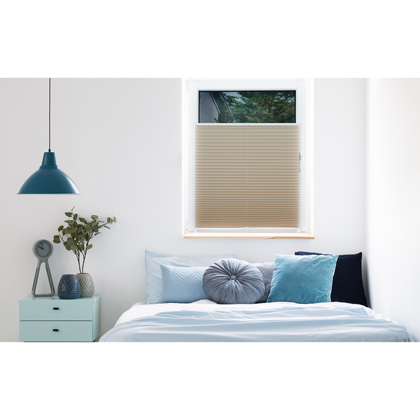 Plissee Klemmfix free - Polyester / Aluminium - Beige - 75 x 130 cm