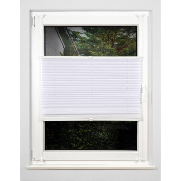 Plissee Klemmfix free - Polyester / Aluminium - Weiß - 80 x 130 cm