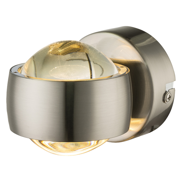 LED-Wandleuchte Randi - Klarglas / Eisen - 2-flammig - Nickel Glanz