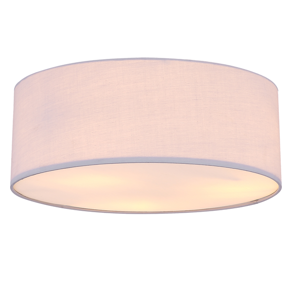 Deckenleuchte Simone - Mischgewebe / Eisen - 3-flammig - Grau