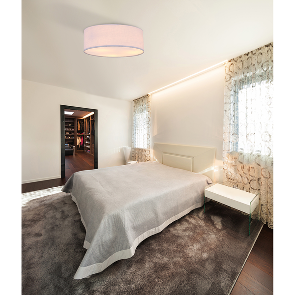 Deckenleuchte Simone - Mischgewebe / Eisen - 3-flammig - Grau