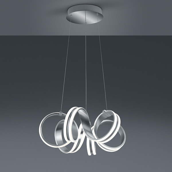 LED-Pendelleuchte Carrera - Kunststoff / Aluminium - 1-flammig - Silber