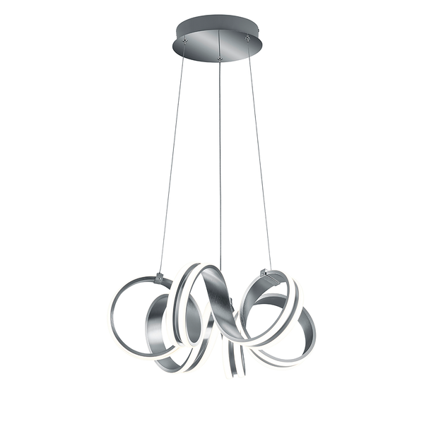 LED-Pendelleuchte Carrera - Kunststoff / Aluminium - 1-flammig - Silber
