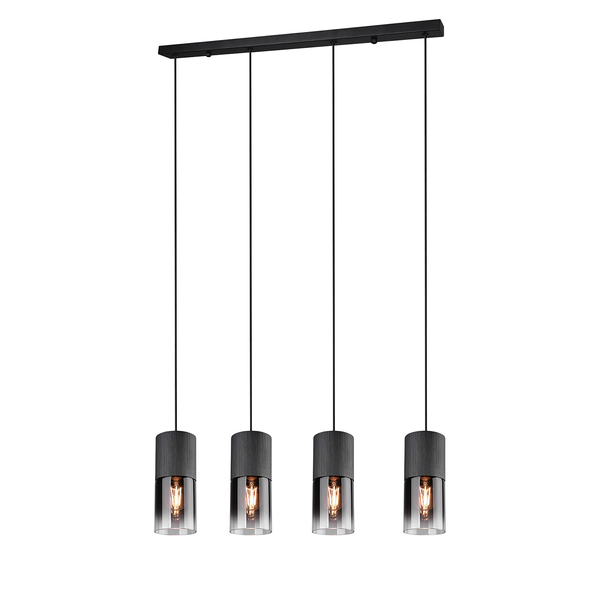 Pendelleuchte Robin II - Klarglas  / Aluminium - 4-flammig
