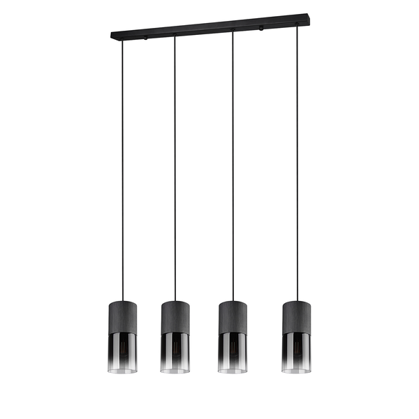 Pendelleuchte Robin II - Klarglas  / Aluminium - 4-flammig
