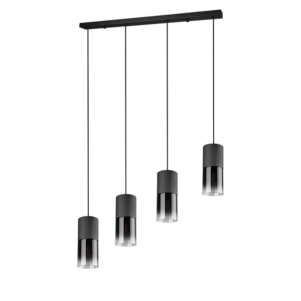 Pendelleuchte Robin II - Klarglas  / Aluminium - 4-flammig