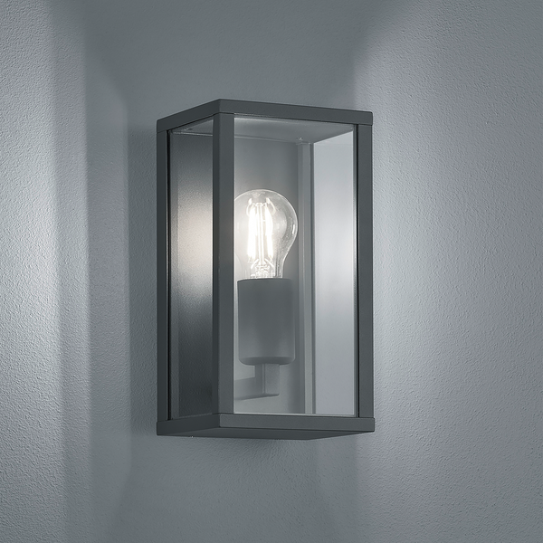 Wandleuchte Garonne - Glas / Aluminium - 1-flammig - Schwarz