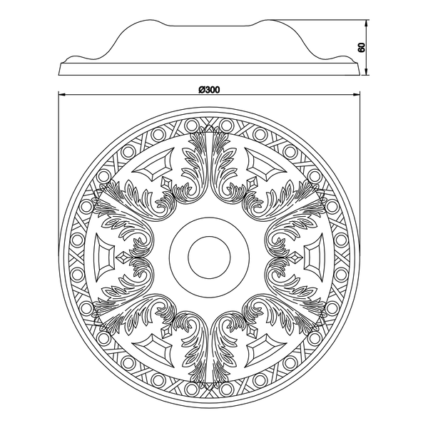 Deckenleuchte Lilly I - Gips - 1-flammig