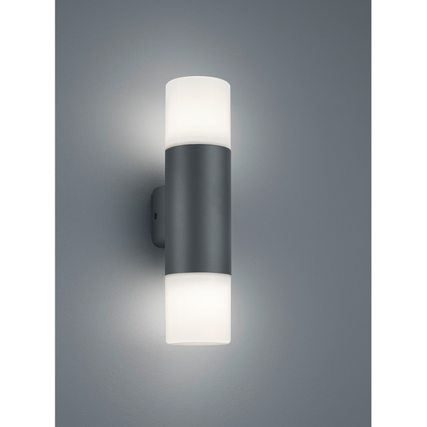 Wandleuchte Hoosic I - Kunststoff / Aluminium - Flammenanzahl: 2