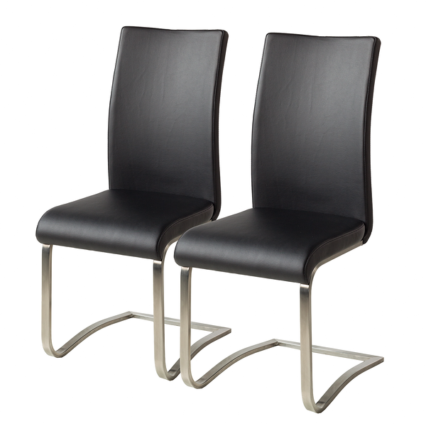 Freischwinger Marco - Kunstleder Putri: Schwarz - 2er Set