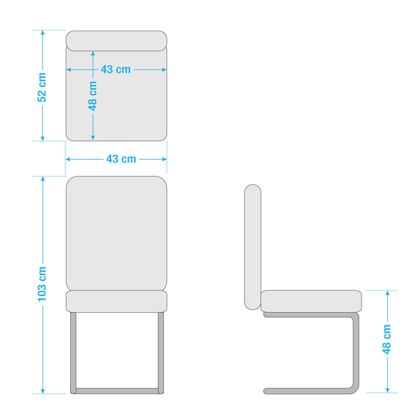 Freischwinger Marco - Echtleder Gyda: Braun - 2er Set