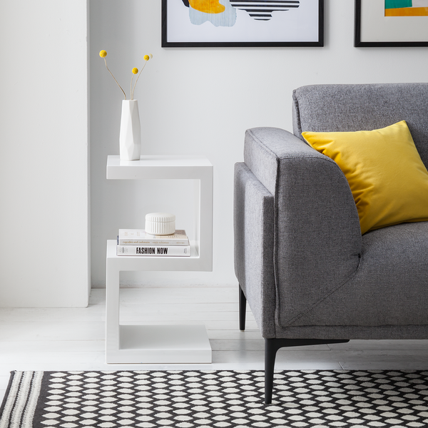 Beistelltisch Snake - Hochglanz Weiß