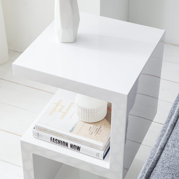 Beistelltisch Snake - Hochglanz Weiß