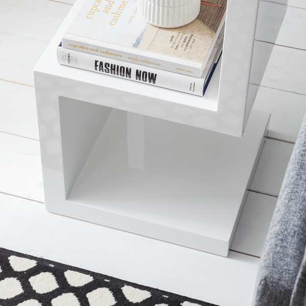 Beistelltisch Snake - Hochglanz Weiß