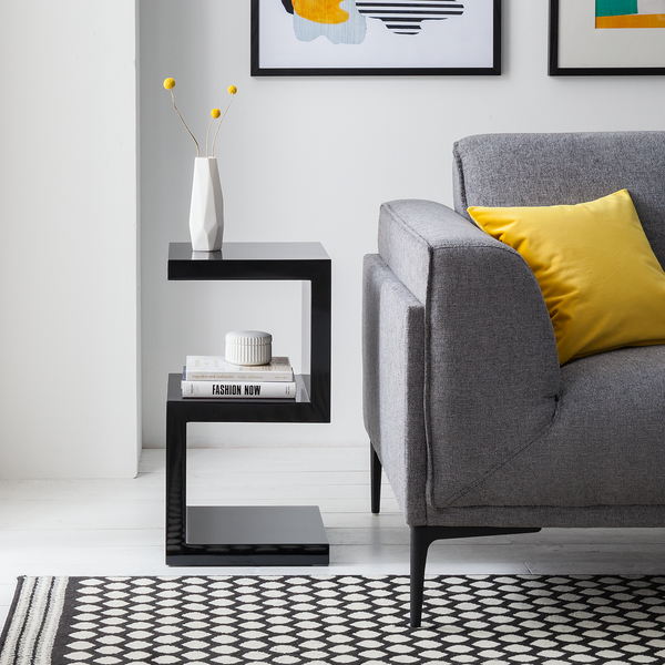 Beistelltisch Snake - Hochglanz Schwarz