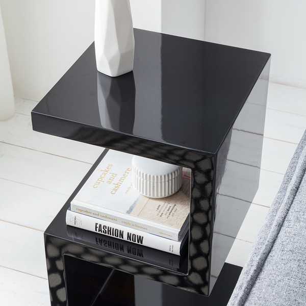 Beistelltisch Snake - Hochglanz Schwarz