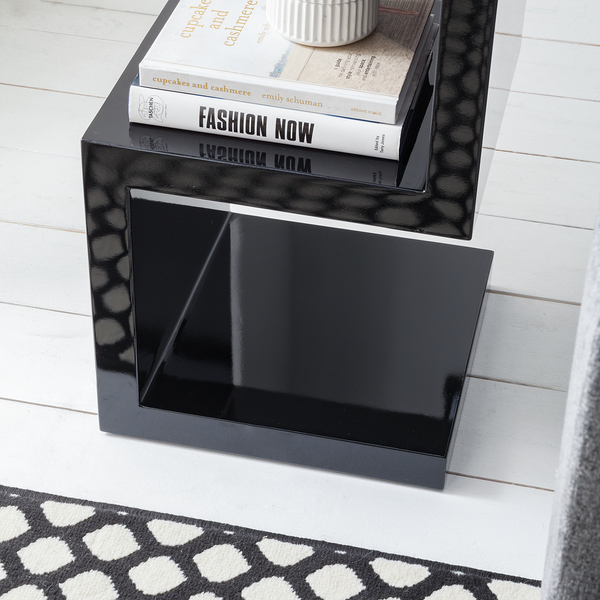 Beistelltisch Snake - Hochglanz Schwarz