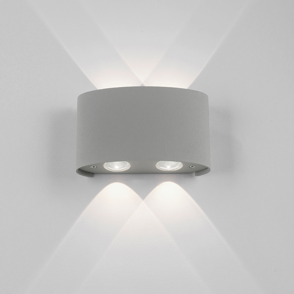 LED-Wandleuchte Carlo II - Aluminium - Flammenanzahl: 4