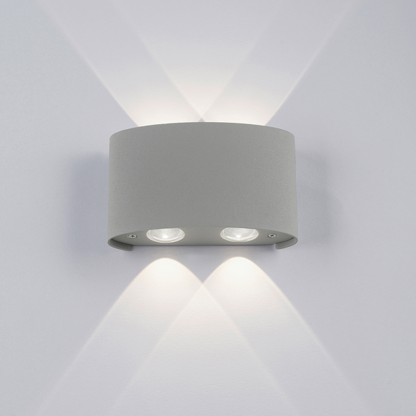LED-Wandleuchte Carlo II - Aluminium - Flammenanzahl: 4