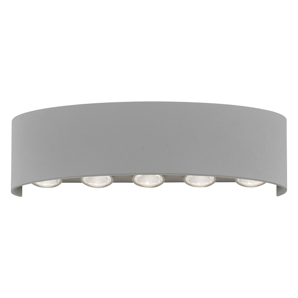 LED-Wandleuchte Carlo II - Aluminium - Flammenanzahl: 10