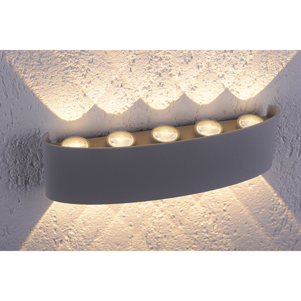 LED-Wandleuchte Carlo II - Aluminium - Flammenanzahl: 10