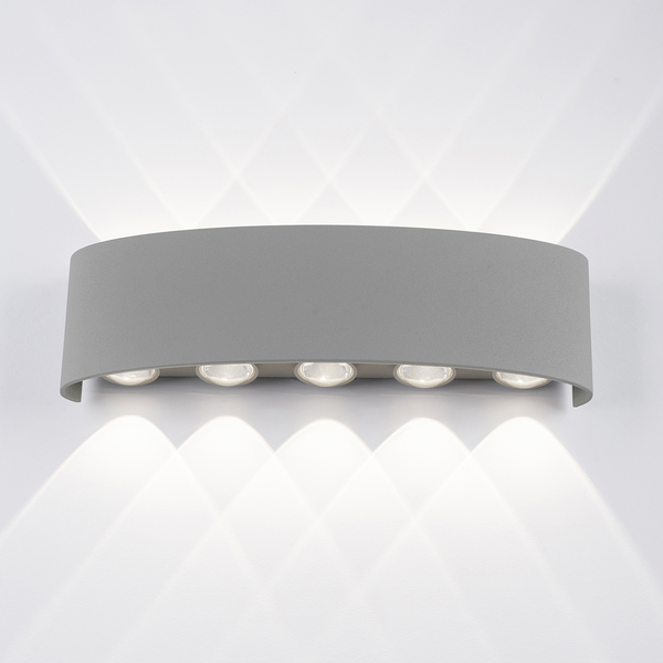 LED-Wandleuchte Carlo II - Aluminium - Flammenanzahl: 10