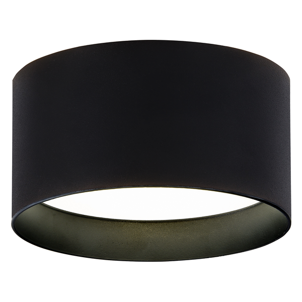 LED-Deckenleuchte Trios - Mischgewebe / Aluminium - 2-flammig - Schwarz - Durchmesser: 14 cm