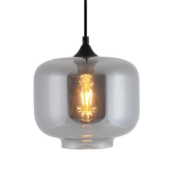 Pendelleuchte Vaso III - Rauchglas / Aluminium - 1-flammig