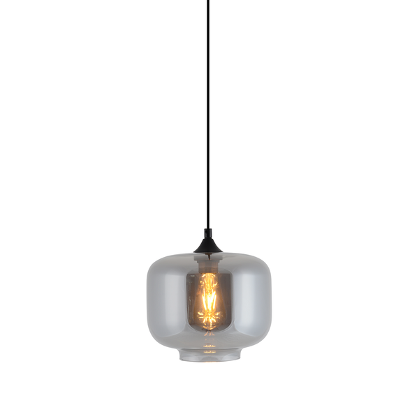 Pendelleuchte Vaso III - Rauchglas / Aluminium - 1-flammig