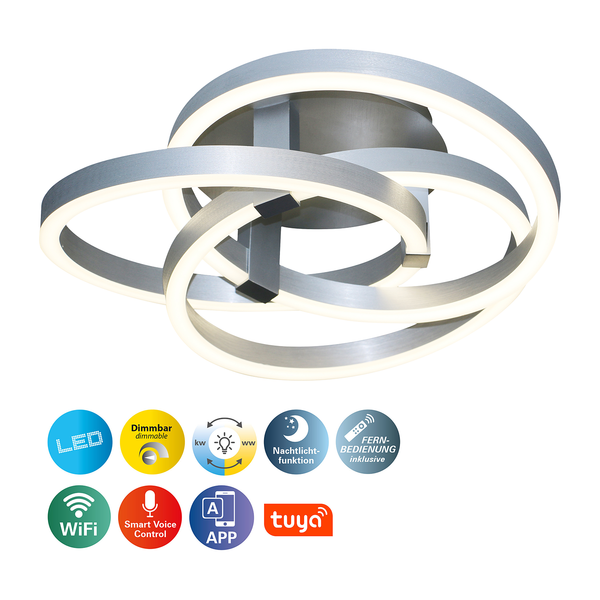 LED-Deckenleuchte Divora - Acrylglas Aluminium - 1-flammig