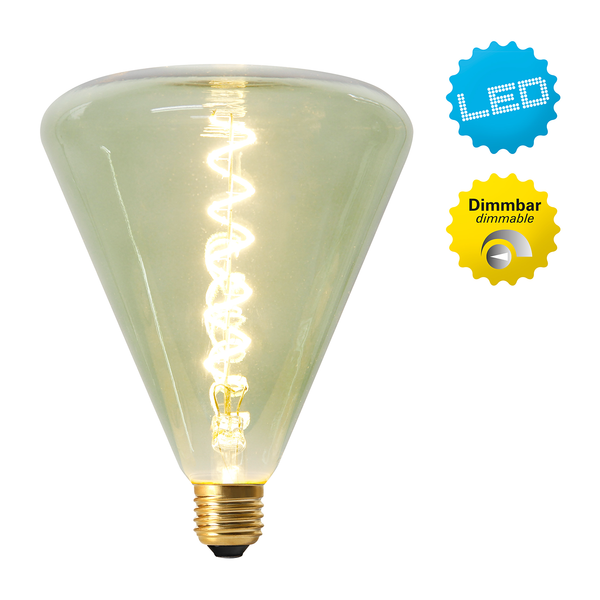 LED-Leuchtmittel Dilly II - Klarglas / Aluminium - 1-flammig - Lindgrün