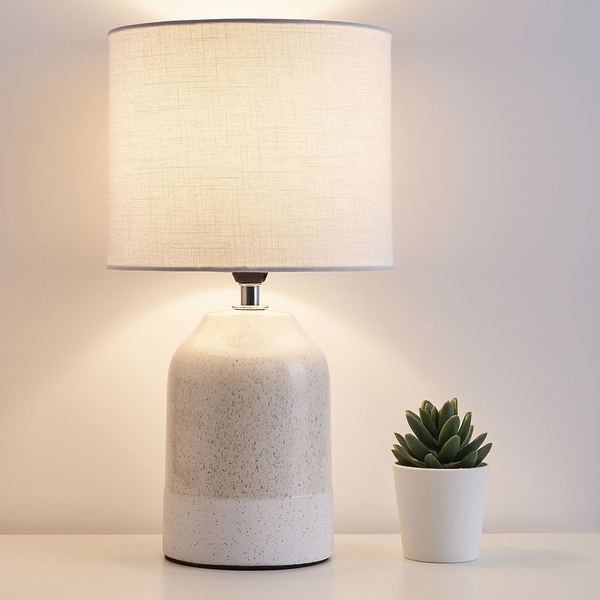 Tischleuchte Sandy Glow - MIschgewebe / Keramik - 1-flammig
