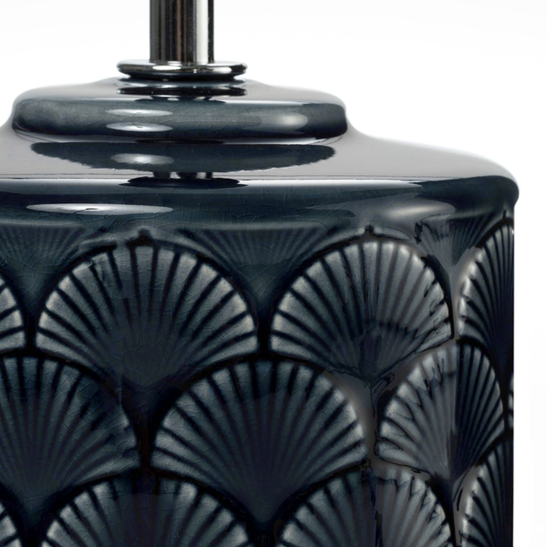 Tischleuchte Glowing Pearl Midnight - Mischgewebe / Keramik - 1-flammig