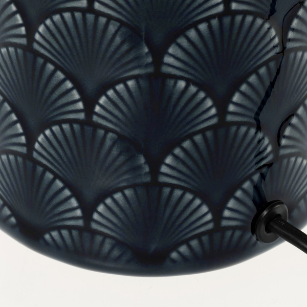 Tischleuchte Glowing Pearl Midnight - Mischgewebe / Keramik - 1-flammig