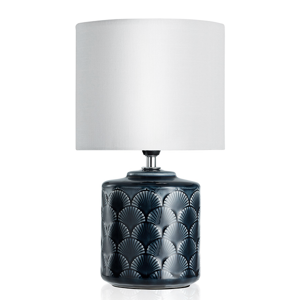 Tischleuchte Glowing Pearl Midnight - Mischgewebe / Keramik - 1-flammig