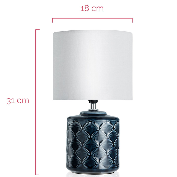 Tischleuchte Glowing Pearl Midnight - Mischgewebe / Keramik - 1-flammig