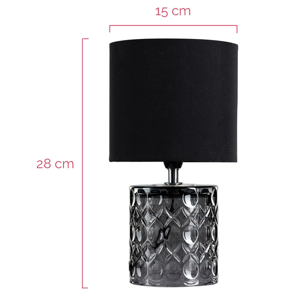 Tischleuchte Crystal Glow - Mischgewebe / Glas - 1-flammig