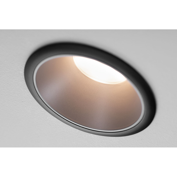 Einbauleuchte Cole Coin - Aluminium / Kunststoff - Schwarz / Silber - 3er Set