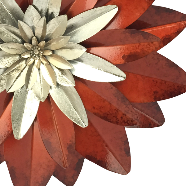 Wandobjekt Villette - Eisen - Rot - Durchmesser: 36 cm