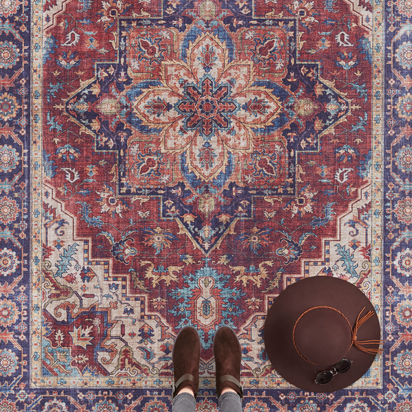 Kurzflorteppich Anthea - Webstoff - Rotbraun - 120 x 160 cm