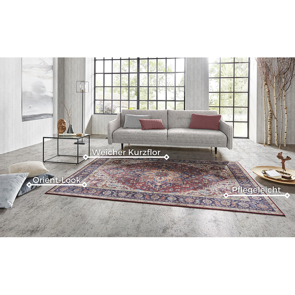 Kurzflorteppich Anthea - Webstoff - Rotbraun - 120 x 160 cm